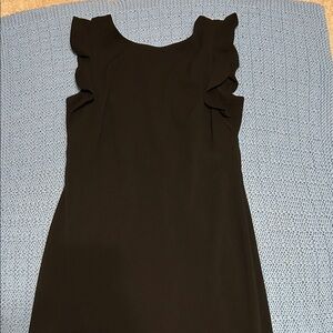 Calvin Klein  Black with Ruffle on Shoulders Dress